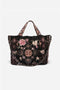 Johnny Was Joanna Velvet Tote Bag Handbag Black HANDBAG flower Embroidered NEW