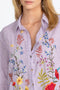 Johnny Was Provence Blouse White Long Button Top Flower Embroidery Antique Large New