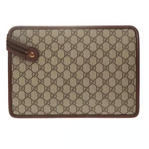 Gucci Ophidia Red Zip Large Clutch Handbag Italy Leather Men Pouch Bag NEW