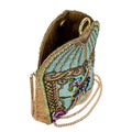 Mary Frances Pretty Parrot Crossbody Handbag Bird Bag Pink Gold Multi Zipper Handbag NEW