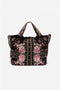 Johnny Was Joanna Velvet Tote Bag Handbag Black HANDBAG flower Embroidered NEW