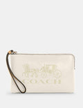 COACH Bag Bag White Vanilla Cream Zip Wristlet Horse Carriage Leather Handbag New