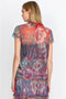 Johnny Was GIANA MESH BLOUSE Shirt Floral Purple Top Embroidery Small NEW