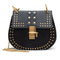 Chloe Grommet Drew Porte Epaule Black Shoulder Bag Gold Studded Velvet Handbag New