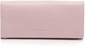 Longchamp Le Foulonne Checkbook Wallet Pink continental Leather Brown NEW