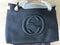 Gucci Soho Medium Double Chain Shoulder Bag Leather Handbag Italy Black Gold NEW