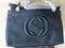 Gucci Soho Medium Black Double Leather Chain Shoulder Bag Tote Black Gold New