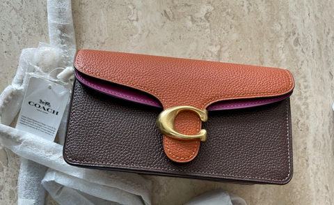Coach Tabby Crossbody Strap B4 Dark Brown Teak Leather Snap Gold Handbag Bag New