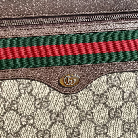 Gucci Ophidia Red Zip Large Clutch Handbag Italy Leather Men Pouch Bag NEW