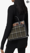 Burberry Wool Tartan Two Handle Title Green Handbag Leather Italy Bag New