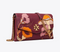 Tory Burch Kira Applique Floral Bag Brown Leather Handbag Burgundy Wine Purse NEW