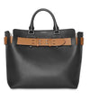 Burberry Baby Triple Stud Leather Belt Tote Bag Top Handle Black Handbag NEW