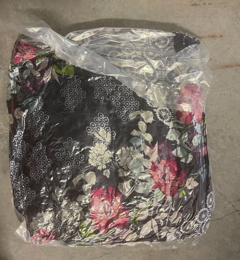 Johnny Was Sierra Silk Velvet Tassel Pillow Floral Embroidery Pillow Square Black New