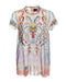 Johnny Was GIANA MESH BLOUSE Shirt Floral Purple Top Embroidery Small NEW