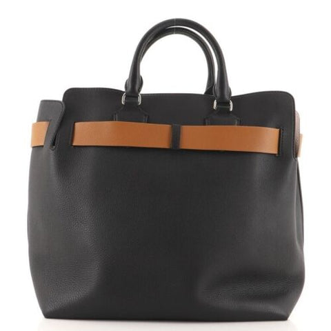 Burberry Baby Triple Stud Leather Belt Tote Bag Top Handle Black Handbag NEW