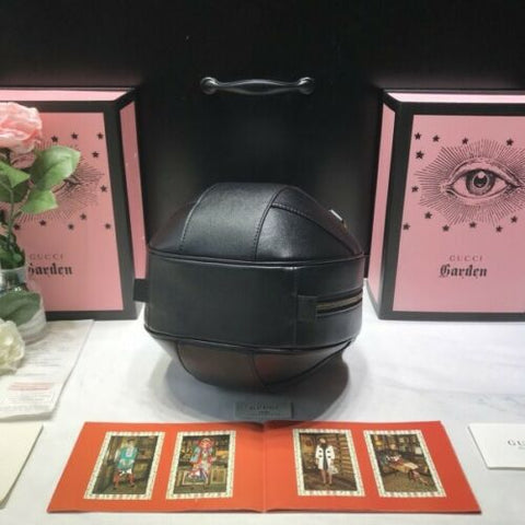 Gucci Puma Lux Energy Black Ball Zip Large Gold Round Basketball Handbag New