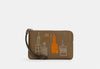 COACH WOMENS X Jean Michel Basquiat Corner Zip Wristlet Canvas Leather Beige New