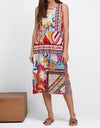 Johnny Was Rachel May Easy Fit Tank Dress Red Flowers Yellow Floral New