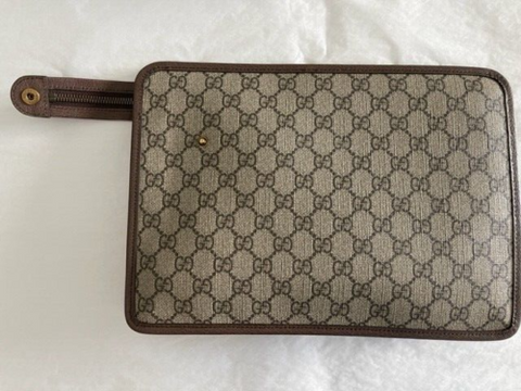 Gucci Ophidia Red Zip Large Clutch Handbag Italy Leather Men Pouch Bag NEW