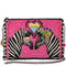 Mary Frances Smitten Beaded Zebra Love Crossbody Clutch Handbag Pink Bag New