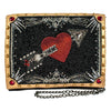 Mary Frances Straight to My Heart Bag Black Red Gold Crossbody Handbag Purse NEW