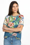 Johnny Was ROMANO RAGLAN Short Sleeve Floral Tee Shirt Top Flower New