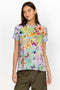 Johnny Was Cozumel Favorite Swing Tee Shirt Floral Butterfly Top Violet Green NEW