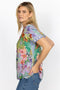 Johnny Was Cozumel Favorite Swing Tee Shirt Floral Butterfly Top Violet Green NEW