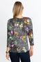 Johnny Was Zippy Favorite Flower Black Gray V Floral Swing Shirt Top Tee XXL NEW
