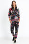 Johnny Was Onyx Sistine French Terry Jogger Cotton Black Floral Pant X Large NEW