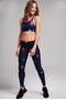 Terez Navy Rainbow Foiled Stars Foil Long Legging Leggings Star Blue Yoga New