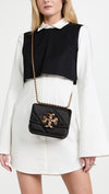 Tory Burch Small Eleanor Shoulder Bag Leather Handbag Black Gold Purse NEW