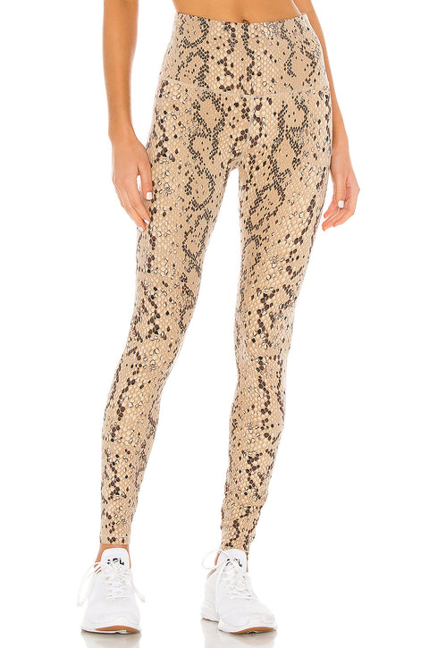 Varley Leggings Legging UK Century Mojave Snake Beige Print Dry Wick Large L NEW